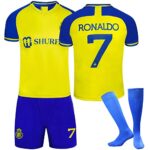 GénériqueAl NASSR FC Maillot Foot Enfant et Adultes Nouveaux Maillots #7 Home/Away Soccer Jersey, Ensemble Football Homme Garçon Vêtement Sport Tshirt, Shorts et Chaussette Set