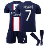 HereneerEnfant Garçon Football Maillot, Páris P-S-G T-Shirts et Shorts de Football Ensembles de Chaussettes, Paris 2022-2023 Domicile Home Maillots de Football pour Adultes et Enfants