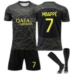 HereneerPáris Maillot Enfant de Football, 22/23 Páris Maillots Domicile et Extérieur Soccer Jersey, Nr.7, Nr.10, Nr.30 Garçon Vêtements de Football Tee Shirt, Short avec Chaussette