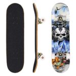 Hikole Skateboard Complet Planche à roulettes en Bois 79x20cm en érable Canadien de 31 Pouces,Roues 85A pour débutants Enfants et Adultes