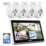 Hiseeu PTZ Kit Caméra de Surveillance WiFi avec 10