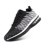 HitmarsBasket Femme Homme Chaussures de Course Respirant Chaussures de Sport Sneaker Légères Air Chaussures de Running Athlétique Fitness Jogging Outdoor Gym Mode Sneaker Noir Gris Rouge EU 36-47