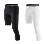 HovershoesPantalon de Compression pour Hommes Collants Couche de Base 1 ou 2Pcs 3/4 Une Jambe Leggings de Compression pour Basketball Entraînement