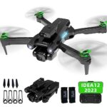 IDEA12 Drone avec 2 caméras drones avec évitement actif d'obstacles drone caméra électrique réglable RC Drones WiFi FPV transmission quadcopter pour adultes et enfants double caméras 2 batteries