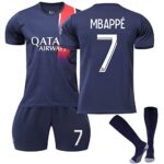 JIHAEParis Maillot PSG Enfant de Football 2022 2023 Nouveau Soccer Jersey Home/Away Maillot PSG Ensemble Enfant et Adultes, Garçon Vêtements de Football Tee Shirt, Short avec Chaussette