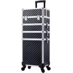 KetaliriaValise Maquillage Trolley Professionnel Valise esthetique Valise Onglerie Valise Manucure Trolley Cosmétique Malette Maquillage Beauty Case Valise cosmétique à roulettes, Noir