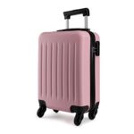 KonoValise de Voyage Rigide ABS Bagage Cabine à Main 4 roulettes 48x30x20 cm (Rose)