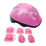 Lot de 7 casques de skateboard pour enfants, genouillères, coudières, protège-poignets et casques de vélo réglables, utilisation pour scooter et roller