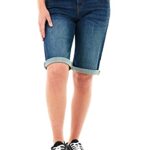 M17Womens Casual Knee Length Denim Shorts Jean Femme