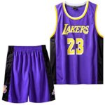 MEEHYRE2 Pièces Maillots De Basketball Débardeur Actif et Shorts, Maillot Basket Enfant Ensemble Maillots Jersey pour garçons