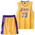 MEEHYRE2 Pièces Maillots De Basketball Débardeur Actif et Shorts, Maillot Basket Enfant Ensemble Maillots Jersey pour garçons