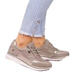 MinetomFemme PU Chaussures De Course Running Baskets Chaussures De Sport Outdoor Fitness Gym Fermeture Éclair Sneakers