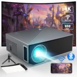 Mini Projecteur WiFi Bluetooth, Wielio 18000 Lumens Vidéoprojecteur 1080P Full HD Supportée, Rétroprojecteur Portable LED pour Home Cinéma, Compatible avec Smartphone HDMI USB Firestick,Black