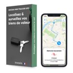 Mini Tracker GPS Invoxia- Traceur GPS étanche avec Alertes Antivol en Temps Réel- Jusqu’à 3 Mois d’Autonomie- Abonnement 3 Ans Inclus-Petit et Léger- Antivol Clé Bateau Matériel Photo Vidéo Poussette