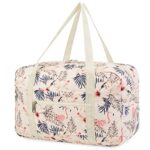 NarweySac de Voyage 40x20x25 Ryanair Cabine Bagage Pliable Sac de Cabine Avion Valise de Cabine Sac de Sport Sac Weekend (Flamant Beige)
