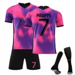 NileMAllMaillot PSG Enfant de Football Soccer Jersey, Football T Shirt et Shorts, Adultes et Enfants Maillot de Football, Garçon Vêtements de Football Extérieur avec Chaussette, Ensemble PSG Enfant