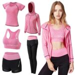 ODWTMRKSurvêtement Femme Ensembles Sportswear 5 Pièce Costumes de Sport Gym Yoga Athletisme Fitness Jogging Survêtement Tenue de Sport