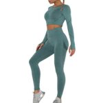 OEAKVêtement de Sport Femme 2 Pièces Survêtements Ensembles Soutien-Gorge Sport Legging de Yoga Sportswear Fitness Ensembles d'entraînement Tenues de Sport