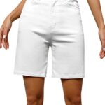 ORANDESIGNEShort Jeans Femme Taille Haute Bermuda en Jean Ete Pantalon Droit Chic Denim Shorts en Jean Large Baggy Boyfriend Sexy Hot Pants avec Poches