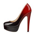 Only makerEscarpins à talons hauts Stiletto pour femme, Noir et rouge., 45 EU