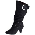 OnsoyoursBottes de Femme Daim Stiletto Talons Haut Sexy Boots Automne Hiver Mode Casual Chaussures Bottes Longues