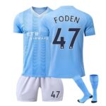 PANGKIIHaaland Maillot de Foot Enfant/Homme de Football,23/24 Domicile/Extérieur No.9 Ensemble de Maillots de Football, Football Ensemble Adultes Entrainement T-Shirt et Short avec Chaussette