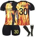 PANGKIIParis Maillot PSG Enfant,2023-2024 Home/Away Adulte Maillots de Football pour Enfants Football T-Shirt et Short,Ensemble Enfant et Adultes,Garçon Vêtements de Football Extérieur avec Chaussette