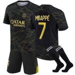 PIITOUPáris Maillot PSG Enfant de Fussball Soccer Jersey, Football T-Shirt et Short, Adultes et Enfants Maillot de Football, Garçon Vêtements de Football Extérieur avec Chaussette, Ensemble Paris