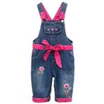 Peacolate6M-3 Ans Bébé Fille Brodé Jean Salopette Combinaisons Enfants Pantalons