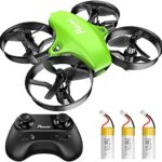 Potensic A20 Mini Drone Amélioré Télécommandé 21 Mins Autonomie avec Trois Batteries , Hélicoptère RC avec Vol Stationnaire, Mode Sans Tête, Jouet Cadeau pour Enfant et Débutants - Vert