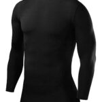 PowerLayerT-Shirt de Compression Manches Longues pour Football/Running - Tee-Shirt de Sport Col Montant/Col Rond pour Homme et Garcon