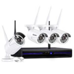 REIGY Kit Camera Surveillance WiFi Exterieure Enregistrement Audio, 2MP Système Videosurveillance 8CH NVR + 4X 1080P Camera Intérieux/Extérieur, Vision Nocturne Alerte E-Mail IP66 Imperméable