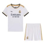 Real MadridEnsemble Enfant T-shirt et Pantalon Première Equipement de la Saison 2023-2024 - Réplique Officielle Licence Officielle - Enfant