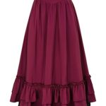 SCARLET DARKNESSJupe victorienne taille haute à volants pour femme