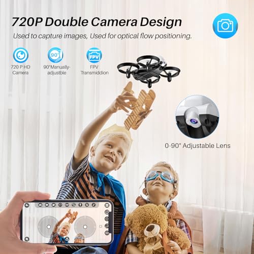 SIMREX X700 Drone with 720 HD Camera, WiFi FPV Live Video, 6-Axis RC Quadcopter, Altitude Hold & Headless Mode, Optical Flow Positioning, One Key Take Off/Land App Control with 360°Flip for Beginners – Image 2