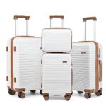 Sea ChoiceEnsemble de Bagages Comprenant 3 Valises 8 Roues Pivotantes Coque Rigide en Polycarbonate Approuvées par la TSA Ensemble de 4 Pièces (12