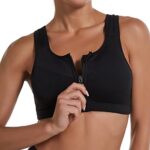 SfitSoutien Gorge de Sport Femme Maintien Fort Avant Zipper Push Up sans Armature Brassière Fermeture Devant Coussinets Amovibles Bra pour Fitness Yoga Course