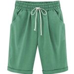 ShallGoodShort Ample Femme Short Été Uni-Couleur avec Élastique Ceinture de Pantalon Bermuda Plissée Loisir Jambe Large Short Jogging Yoga Pants