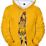 Silver BasicGarçon Mode à Capuche avec célèbre Joueur de Basket-Ball Graphique Complet du Corps Impression 3D Basket-Ball Souvenir Jersey 24 Pull