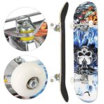 Skateboard Complet pour Enfants, Adolescents et Adultes, débutants, Double Kick Maple Deck Concave Cruiser Skateboard avec Outil en T