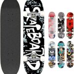 Smibie Skateboards Pro Skateboard Complet 78,7 cm pour Adolescents, débutants, Filles, garçons, Enfants, Adultes, 7 Couches en Bois d'érable