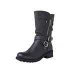 SusenstoneBottes à Talons éPais Pour Femmes Vintage Chelsea Bottines Chaudes Bottines ImperméAbles Confortables Sans Lacet Chaussures D'Hiver D'ExtéRieur pour Femmes