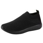 SusenstoneChaussures Femme Ete Confortable Pas Cher Soldes Baskets Basses Plate Running Jogging Sport Respirant Mesh Chaussette Fille Tennis Sneakers