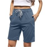 SusenstoneFemme Shorts de Yoga Bermuda en Coton Respirant Séchage Rapide Bas de Pyjama Courte avec Cordon Élastique Casual Shorts