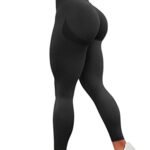 TAYOEALegging de Sport de Compression Femme Yoga Long Slim Fit Fitness Pantalon de Sport Opaque Scrunch Butt Yoga Pantalon sans Couture Push Up Taille Haute Exercice Fitness Jogging