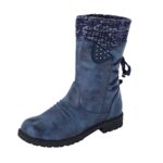 TDEOKBottines pour femme - Bottes de loisirs - Bottes d'hiver chaudes - Bottes de neige - Rétro - Mode - Hiver - Automne - Bottes d'hiver