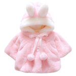 TMEOGEnfant Bébé Fille Oreilles de Lapin Capuchon Doux Chaud en Coton Veste de Hiver Épais avec Dande Manteau à Chapeau