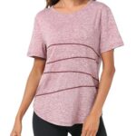TereceyT-Shirts de Sport Femme Sechage Rapide Tee Shirt Femme à Manches Courtes Tops Sport Col Rond pour Yoga Running Fitness Pilates
