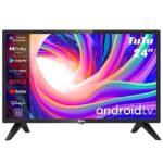 TuTu Smart TV 24 Pouces (60 cm) WiFi Bluetooth Android Connectée Téléviseurs Pas Cher avec Google Assistant, Google Play Store, Netflix, Prime Video, Disney+, Triple Tuner, Chromecast, TUS24HF1A
