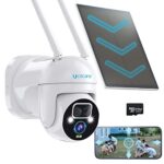 UCOCARE Camera Surveillance WiFi Exterieure sans Fil, Ultra HD 2K Caméras de Surveillance, Panneau Solaire 5W, Pan/Tilt/Zoom, Détection Humanoïde, Vision Nocturne Couleur, Audio Bidirectionnel, IP67